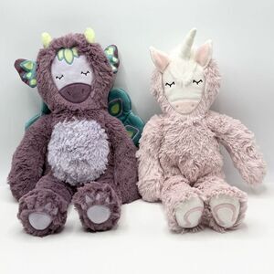 Slumber Kins Lot of 2 Plush Toys - Dragon and Unicorn 14” and 15”